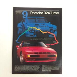 1981 Porsche 924 Turbo Print Ad Le Mans Racing Vintage Sport Car Garage Wall Art